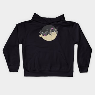 Yin and Yang Pug Design Kids Hoodie